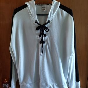 White and black Victoria Secret PINK hoodie